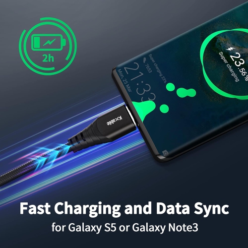 Micro 3.0 Cable 8 Feet, USB 3.0 A to Micro B Cable, Nylon Braided A-Male to Micro B External Hard Drive Cable,