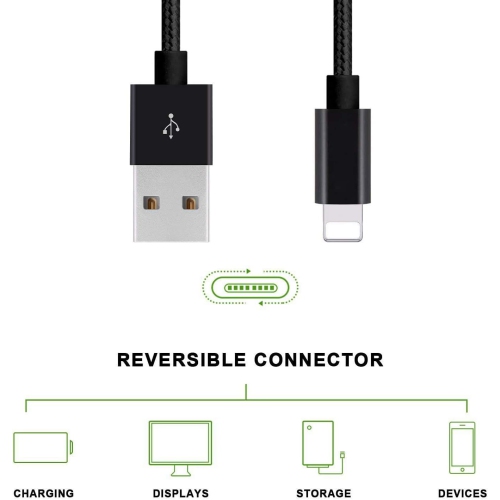 Charger Cable Compatible for Phone, [2Pack] Nylon Braided Phone Cable Fast Charging USB Cord Replacement for Phone