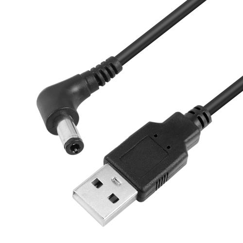 5V DC Coiled Power Cable,USB to 90 Degree DC 5.5mm x 2.5mm Plug Spring Charging Cord for USB Lights, USB Fans,