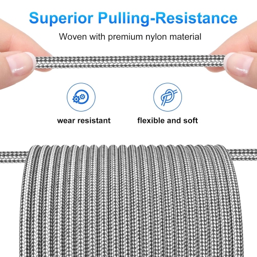 USB C to Lightning Cable 6FT 2 Pack, Power Delivery USB C iPhone Charger, MFi Certified Braided Lightning to USB C