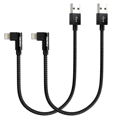 UNKNOWN  Short Iphone Charger 1Ft 2Pack [Apple Mfi Certified] 12 Inch 90 Degree Lightning Cable Fast Nylon Braided Right Angle