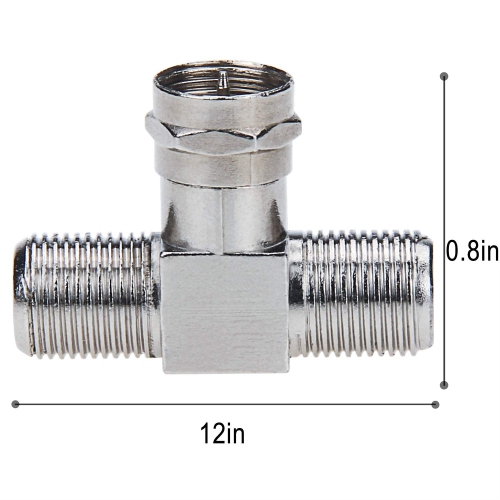 Répartiteur de câble de téléviseur, répartiteur d'antenne, 2 entrées, 1 sorties, paquet de 5 connecteurs F de type RG6 mâle à 2 femelle, câble