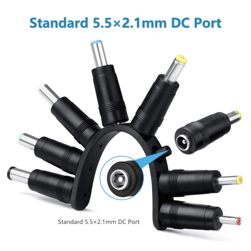 USB to DC Cable, 5V DC 5.5 x 2.1mm Jack Plug Power Cable Universal Charger Plug with 8 DC Adapter Connectors