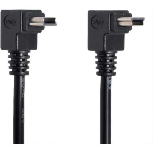 CY 2pcs 90 Degree Up & Down Direction Angled Mini USB 5 Pin Male to Female Extension Cable 0.2m