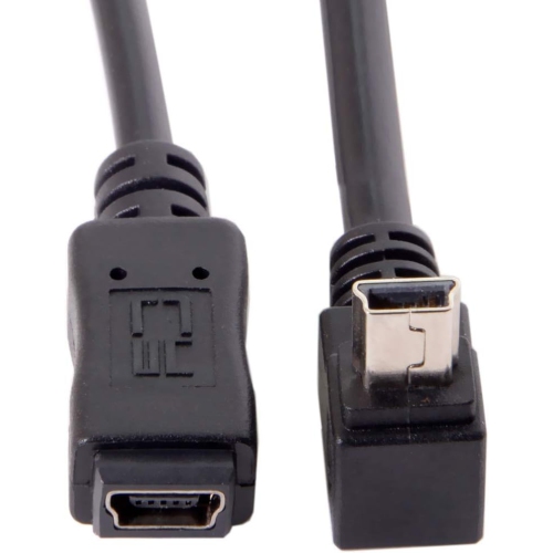 CY 2pcs 90 Degree Up & Down Direction Angled Mini USB 5 Pin Male to Female Extension Cable 0.2m