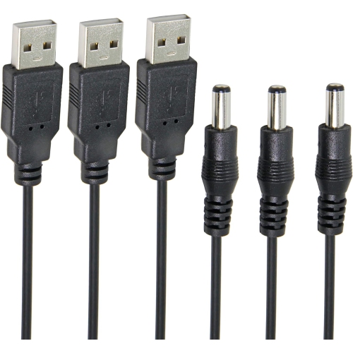 UNKNOWN  USB to Dc 5V Cable, 5.5 X 2.1Mm, 3-Pack 1M(3.3Ft), USB 2.0 A Male to Dc Barrel Jack Power Cable Cord 24Awg