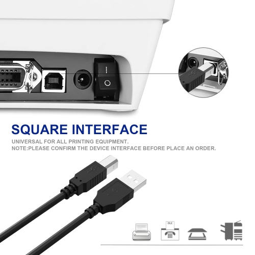 USB Printer Cable Cord Compatible with HP Laserjet Pro M404dn,Canon PIXMA IP8750 IP8720,Dell, Epson, Lexmark,