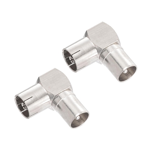 Right Angle PAL Male to PAL Female RF Coax Connector Plug for TV Antenna Cables, Satellite Coaxial Cables