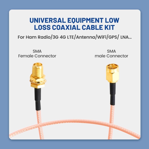 Paquet de 2 câbles coaxiaux SMA mâle vers SMA femelle RF coaxial RG316 de 12 po pour antenne avec câble coaxial RF de 5pcs pi