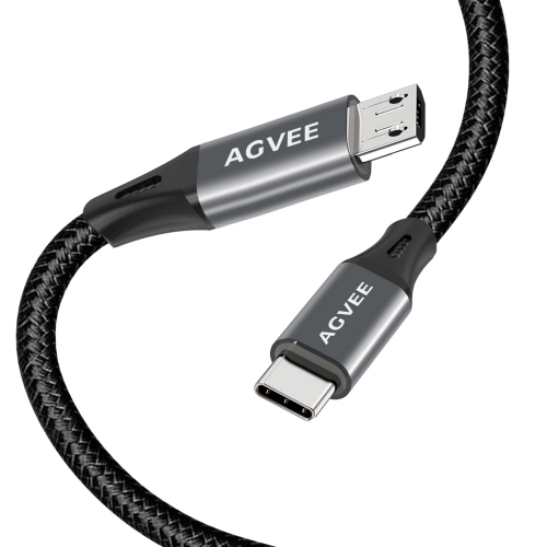 Paquet de 2 câbles USB-C OTG à micro USB de 6&nbsp;pi, câble de synchronisation de données tressé, adaptateur de câble de chargement pour Galaxy de