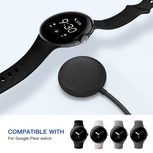 Câble de chargement USB compatible avec la montre Pixel Watch de Google (2, noir)