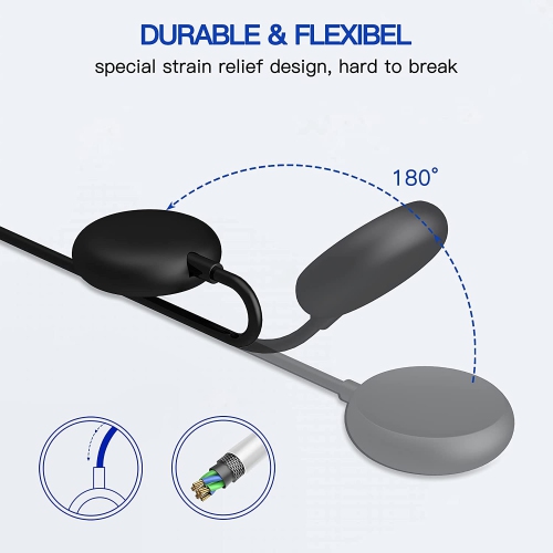 Câble de chargement USB compatible avec la montre Pixel Watch de Google (2, noir)