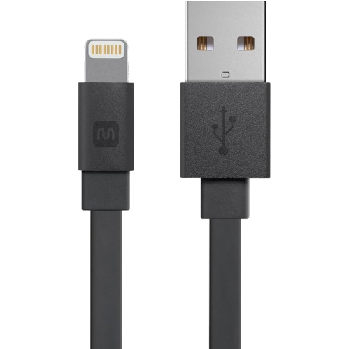UNKNOWN  Cabernet Series Apple Mfi Certified Flat Lightning to USB Charge & Sync Cable, 3Ft for Iphone X, 8, 8 In Black