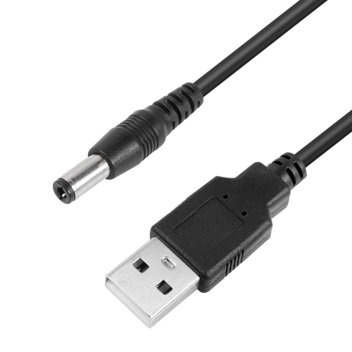 5V DC Coiled Power Cable,USB to DC 5.5mm x 2.5mm Plug Spring Charging Cord for USB Lights, USB Fans, Cartoon