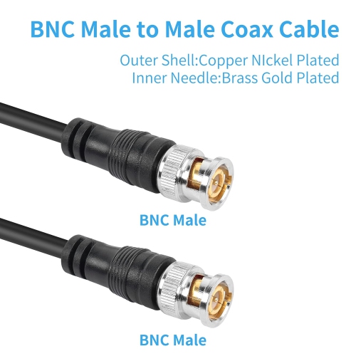 BNC Male to BNC Male Coaxial Cable Ultra Low Loss 50 ohm HD-SDI BNC Jumper Coax Extension Cable for Security