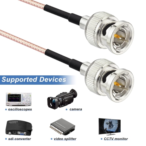 3G HD SDI Cable BNC Cable 3ft 100cm 75 ohm for Cameras BMCC Video Equipment Supports HD-SDI 3G-SDI 4K 8K SDI