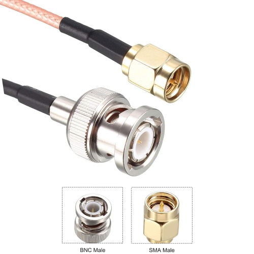 0.46M/1.5Ft RG316 RF Coaxial Cable 50 Ohm with BNC Male to SMA Male Connectors, Low Loss BNC Male to SMA Male