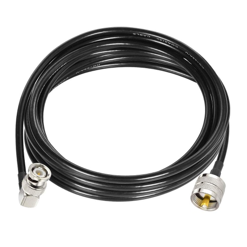 Câble coaxial PL259 à BNC mâle UHF à BNC mâle à angle droit de RG58 m pour câble de raccordement de radio BP amateur de jambon
