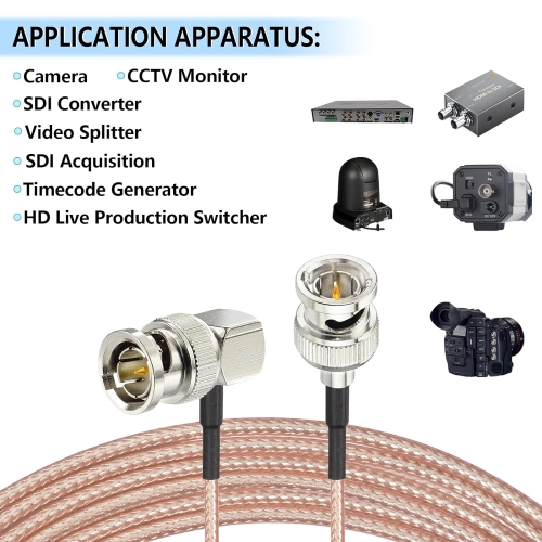 3G HD SDI Cable 50CM BNC Cable 75 Ohm for SDI Monitor Camera,Supports HD-SDI/3G-SDI/4K SDI Video Cable