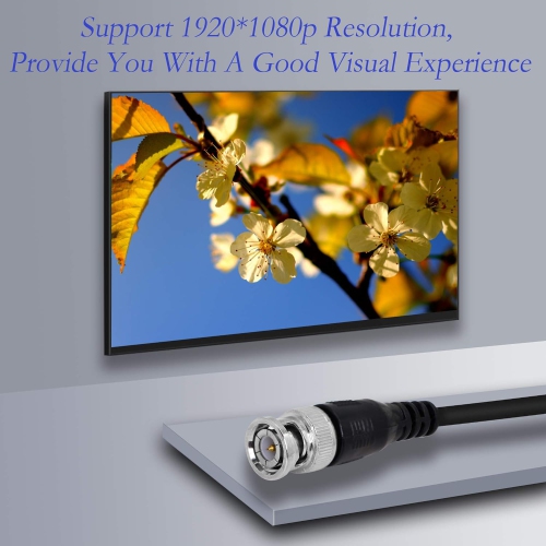 BNC Coaxial Cable, 3ft BNC Male to BNC Male Jumper 75-Ohm Cable Extension Connector, for Video Surveillance