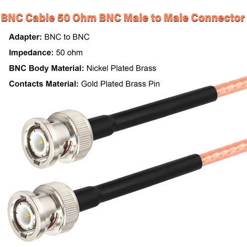 Câble BNC 10FT, câble BNC 50 Ohm BNC mâle vers câble BNC mâle BNC RG316 Câble d'antenne pour scanners d'antenne