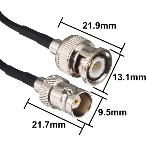 BNC Male to Female Extension Cable 16ft HD SDI Cable CCTV Extension Cable 50 Ohm RG174 for Ham Radio CCTV