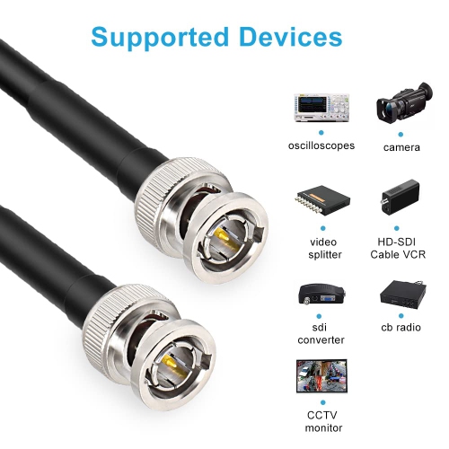 3FT SDI Cable, XRDS-RF HD-SDI Cable BNC to BNC Digital Video Cable RG59 BNC Cable Supports HD-SDI/3G/6G-SDI/4K/8K SDI