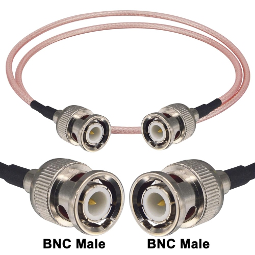 BNC Male Cable 19.68inch/50cm BNC Male to BNC Male Coaxial Cable RG316 RF Coax Antenna Extender Pigtail Jumper