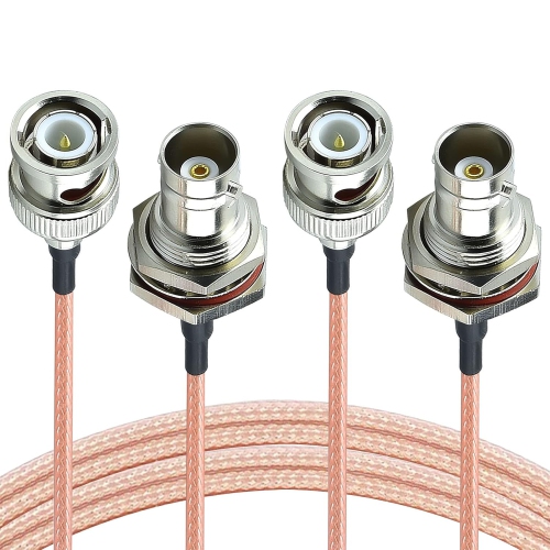 6ft BNC Extension Cable Male to Female Bulkhead Mount SDI Cable RG316 50 Ohm for Scanner Wireless Microphone