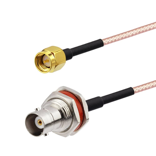 SMA to BNC Bulkhead Cable 50 Ohm SMA Male to BNC Female RG316 Coaxial Cable Jumper for Ham