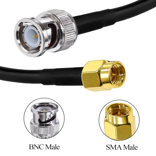 BNC to SMA Jumper Cable BNC Male Plug to SMA Male Extension Cable RG58 3.3ft SMA to BNC WiFi Antenna