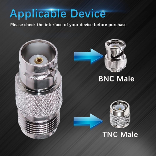 BNC to TNC Coax Adapter TNC Female to BNC Female RF Coaxial Connector for WiFi Antenna Extension Cable 2pcs