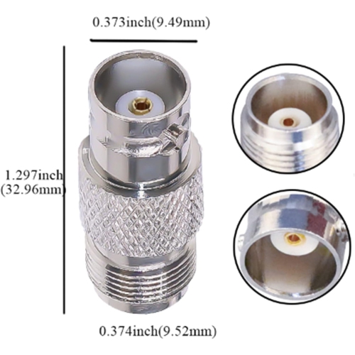 BNC to TNC Coax Adapter TNC Female to BNC Female RF Coaxial Connector for WiFi Antenna Extension Cable 2pcs