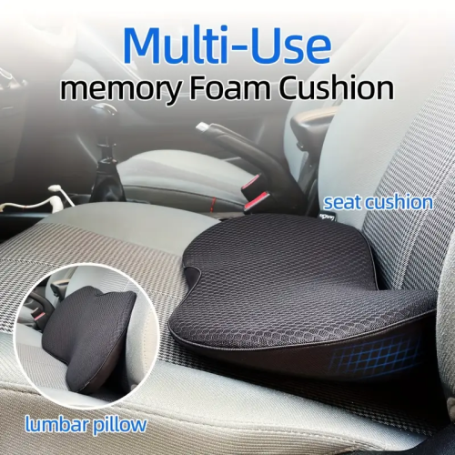 Memory Foam Car Seat Cushion, Suitable For Long-distance Car Driver Seats BLACK