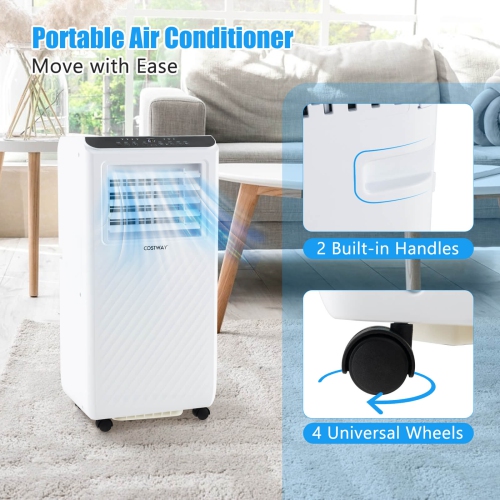 Costway 6500 BTU(10000 BTU ASHRAE) Portable Air Conditioner 3 -in-1 Air Cooler Dehumidifier Fan 24H Timer