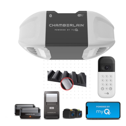 Chamberlain Belt Drive Garage Door Opener With Video Keypad Bundle