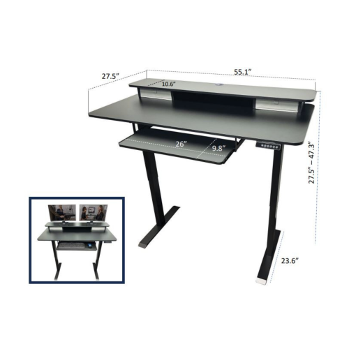 Rocelco 55" Adjustable Electric Full Standing Desk