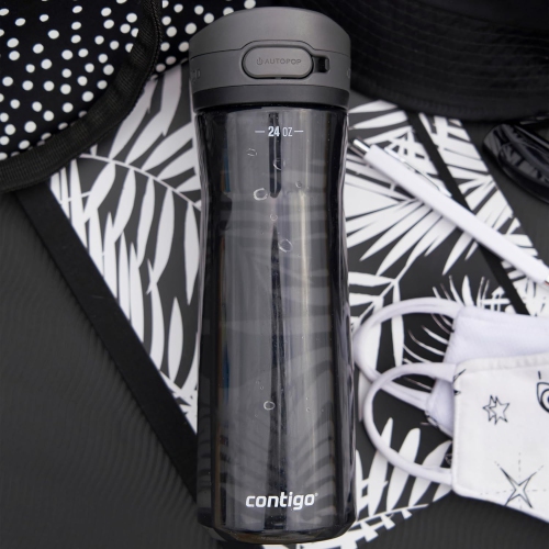 Contigo - bouteille d'eau avec couvercle antifuite et verrouillable, sans BPA, capacité 709 ml, noir