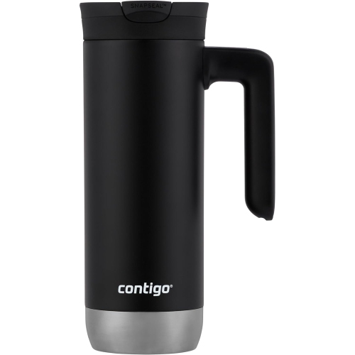 Contigo - Stainless Steel Travel Mug, Insulated, SnapSeal System, 20oz Capacity, Black