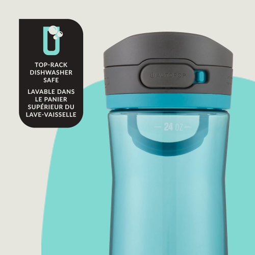 Contigo - bouteille d'eau avec couvercle antifuite et verrouillable, sans BPA, capacité 709 ml, aqua