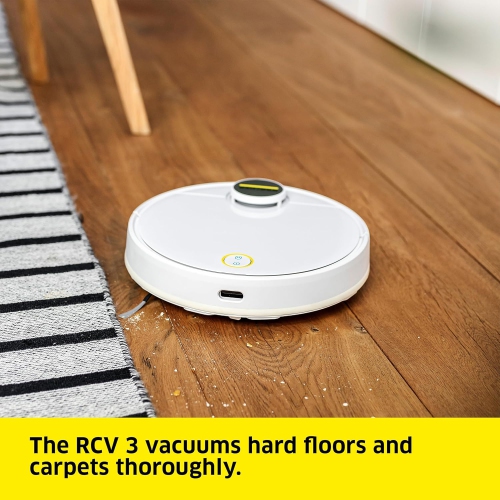 Kärcher - RCV 3 Robot Vacuum Cleaner with Mop Function 2500Pa- Remote Control via App, LiDar Laser Navigation - Floor Mapping, Obstacle Detection -
