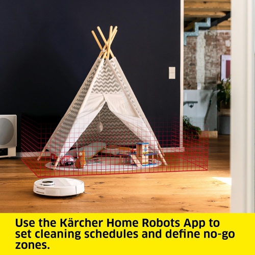 Kärcher - RCV 3 Robot Vacuum Cleaner with Mop Function 2500Pa- Remote Control via App, LiDar Laser Navigation - Floor Mapping, Obstacle Detection -