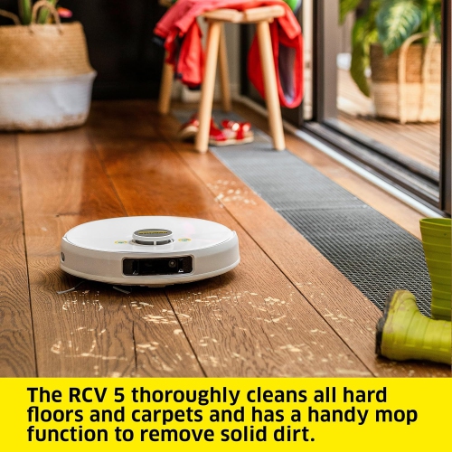 Kärcher - RCV 5 Robot Vacuum Cleaner with Mop Function 5000Pa - Remote Control via App, LiDar Navigation, Dual Laser and AI - Floor Mapping, Obstacle
