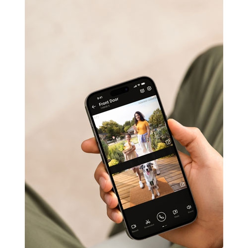 Remis à neuf - sonnette vidéo Wi-Fi à deux caméras 2K d'eufy avec carillon - Noir/Blanc