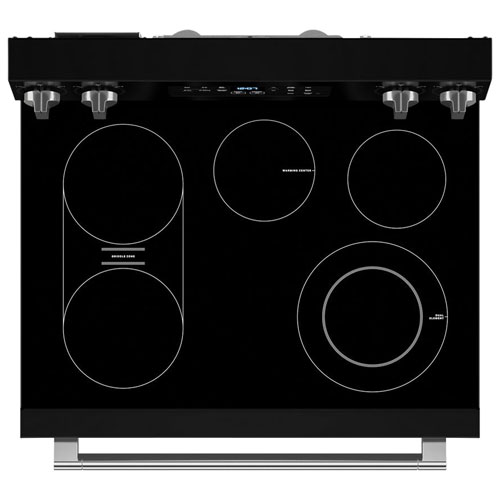 Cuisinière électrique autonome à 5 éléments avec four autonettoyant et friture à l'air chaud 5,3 pi³ 30 po de Maytag - Noir