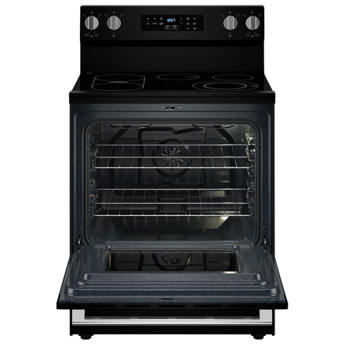 Cuisinière électrique autonome à 5 éléments avec four autonettoyant et friture à l'air chaud 5,3 pi³ 30 po de Maytag - Noir