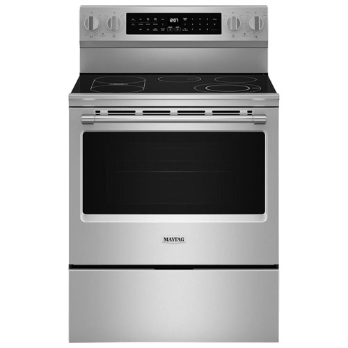 Maytag 30" 5.3 Cu. Ft. True Convection 5-Element Electric Air Fry Range - Stainless Steel