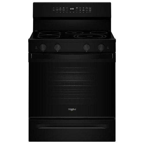 Whirlpool 30" 5.3 Cu. Ft. True Convection 5-Element Freestanding Electric Range - Black