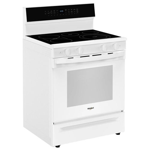 Whirlpool 30" 5.3 Cu. Ft. True Convection 5-Element Freestanding Electric Range - White