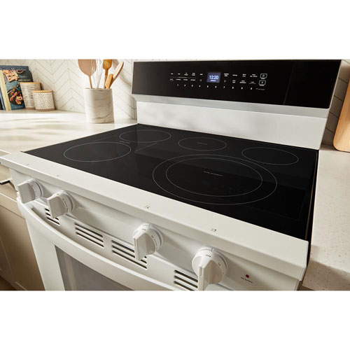 Whirlpool 30" 5.3 Cu. Ft. True Convection 5-Element Freestanding Electric Range - White